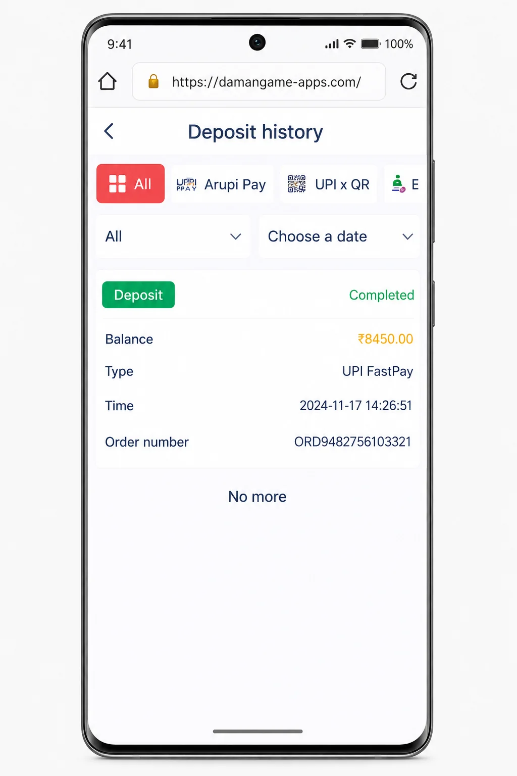 Deposit History